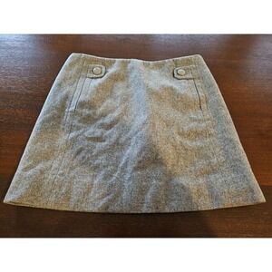J Crew Grey Wool Lined Mini Skirt Gray RN77388 Size 0‎